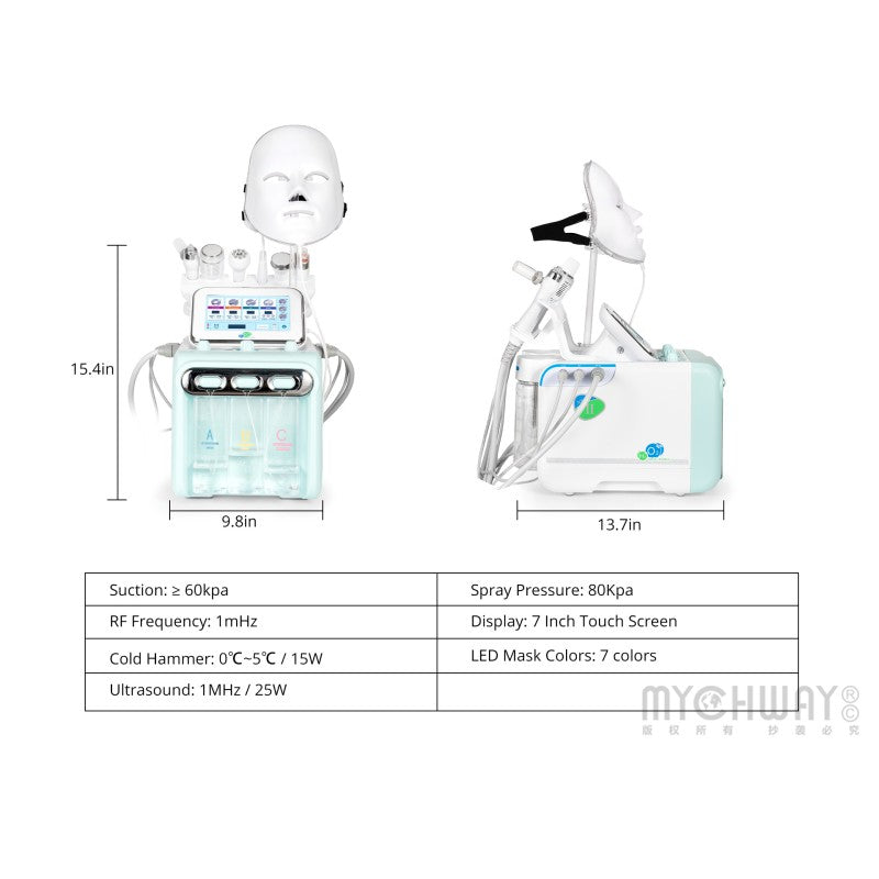 Ovelium 7-in-1 Hydra Dermabrasion H2O2 Aqua Peeling Beauty Machine Facial Rejuvenation