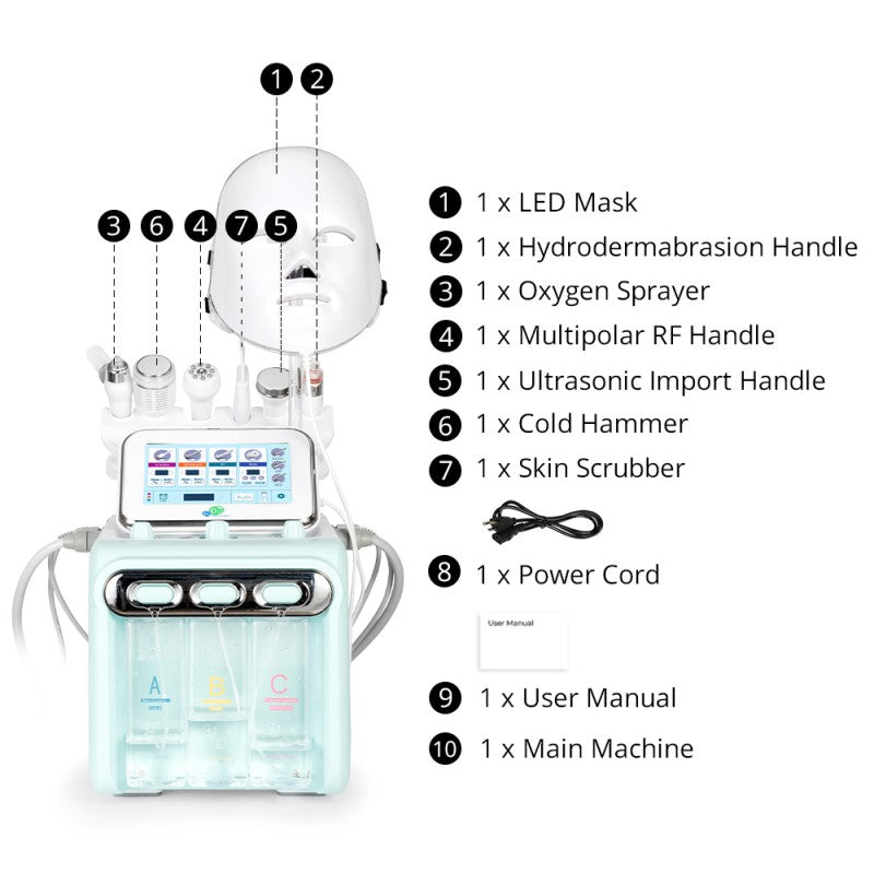 Ovelium 7-in-1 Hydra Dermabrasion H2O2 Aqua Peeling Beauty Machine Facial Rejuvenation