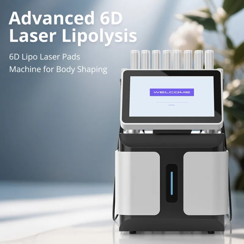 6D Lipo Laser Pads Machine with 6-Wavelength System & 12×160mW Pads for Body Contouring