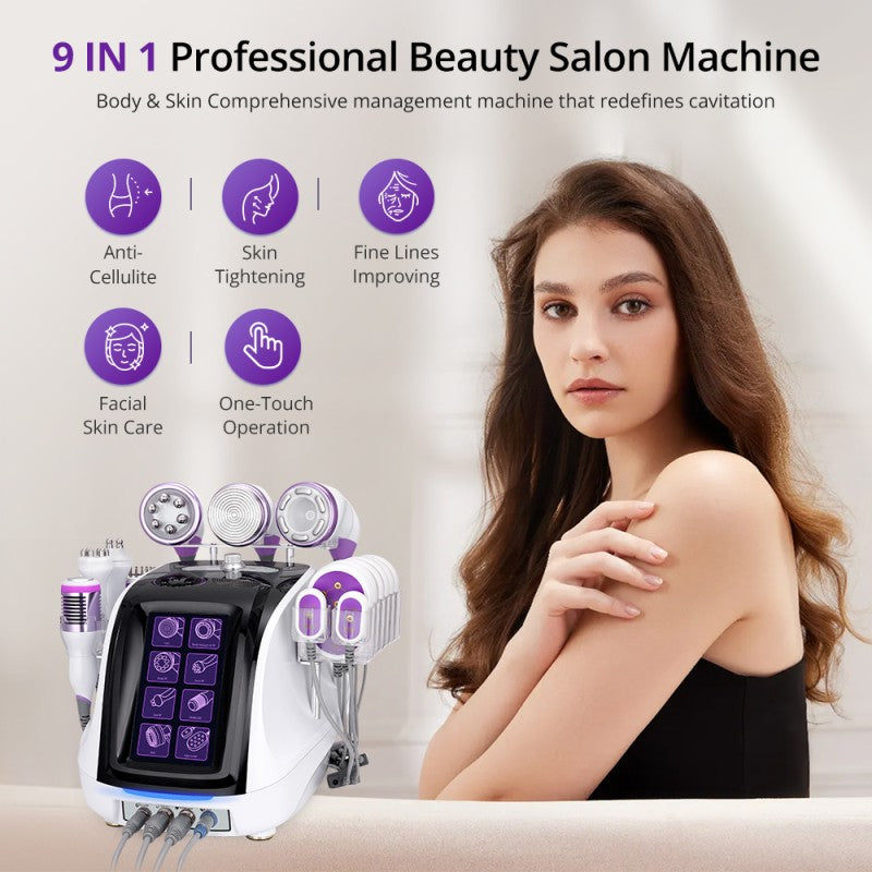 9-in-1 40K Ultrasound Cavitation & RF Machine for Professional Salons