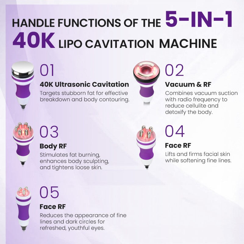5-in-1 40K Cavitation Machine for Body Contouring & Skin Firming