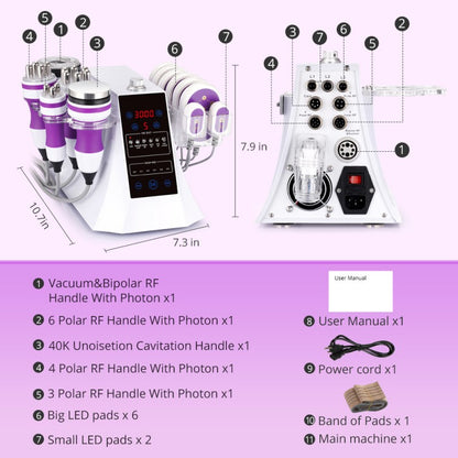 Ultrasonic Cavitation Body Sculpting System with 5mW Lipo Laser Pads