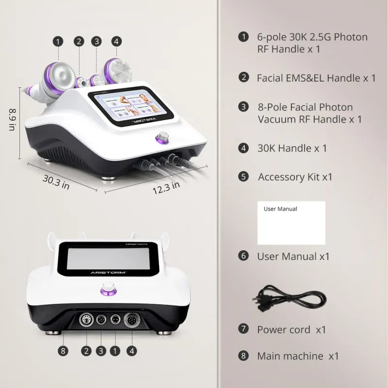 4-in-1 30K S-Shape Cavitation Machine for Body Contouring & Facial Tightening