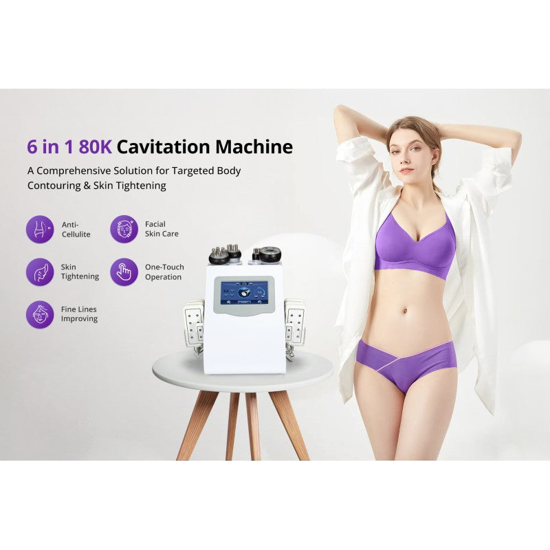 6-in-1 80K Cavitation & Vacuum RF Body Contouring Machine