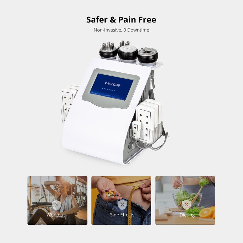 6-in-1 80K Cavitation & Vacuum RF Body Contouring Machine