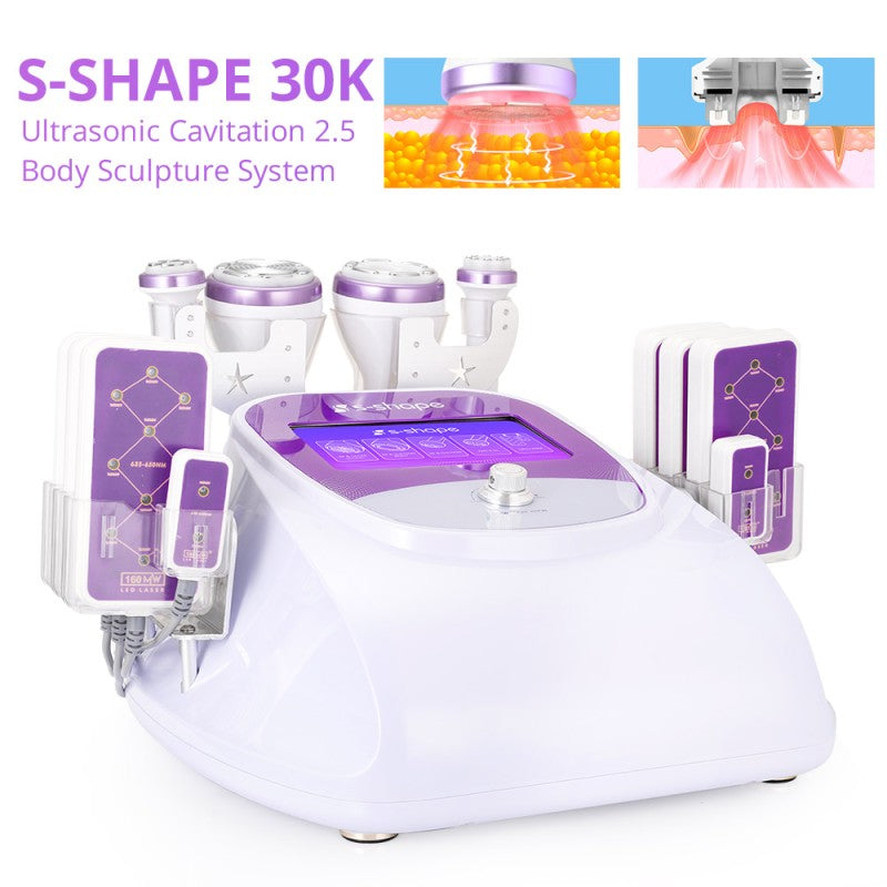 6-in-1 30K S-Shape Cavitation Machine with 160mW Lipo Laser