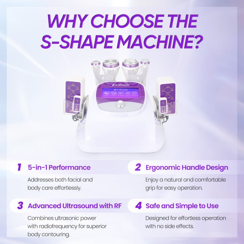 6-in-1 30K S-Shape Cavitation Machine with 160mW Lipo Laser