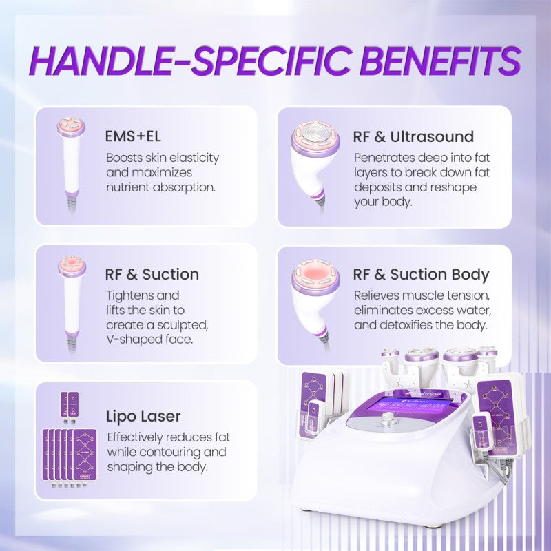 6-in-1 30K S-Shape Cavitation Machine with 160mW Lipo Laser