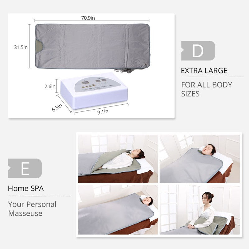 2 Zones Newest FIR Light Sauna Blanket Sculpting For Beauty Salon Use